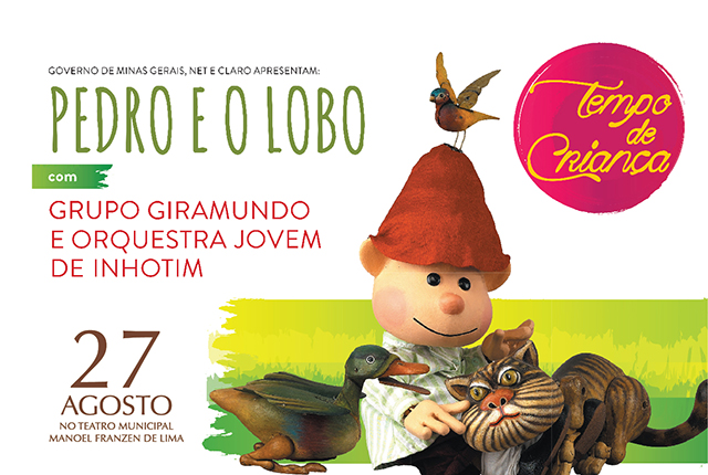 Espetáculo Infantil “Pedro e o Lobo” acontece no dia 27/8